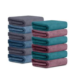 HOUSSE Microfiber Face Towel | Super Soft & Quick Absorbent |Multi Usage 30 x 30 cm, 450 GSM | for All Ages | (Set of 4,and 6)