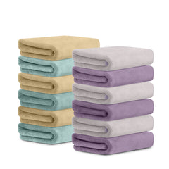 HOUSSE Microfiber Face Towel | Super Soft & Quick Absorbent |Multi Usage 30 x 30 cm, 450 GSM | for All Ages | (Set of 4,and 6)