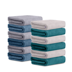 HOUSSE Microfiber Face Towel | Super Soft & Quick Absorbent |Multi Usage 30 x 30 cm, 450 GSM | for All Ages | (Set of 4,and 6)