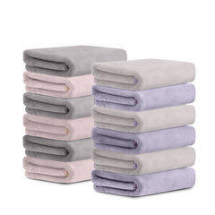 HOUSSE Microfiber Face Towel | Super Soft & Quick Absorbent |Multi Usage 30 x 30 cm, 450 GSM | for All Ages | (Set of 4,and 6)