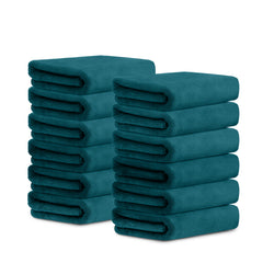 HOUSSE Microfiber Face Towels | Ultra Absorbent, Odour-Free, Quick Dry 450 GSM Face Towel for Home, Gym, Travel, Running and Personal Use | 30x30 cm | Set of 4 in One Colour (Indian Teal, Pack of 4)