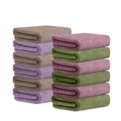 HOUSSE Microfiber Face Towel | Super Soft & Quick Absorbent |Multi Usage 30 x 30 cm, 450 GSM | for All Ages | (Set of 4,and 6)
