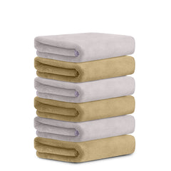HOUSSE Microfiber Face Towel | Super Soft & Quick Absorbent |Multi Usage 30 x 30 cm, 450 GSM | for All Ages | (Set of 4,and 6)