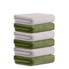 HOUSSE Microfiber Face Towel | Super Soft & Quick Absorbent |Multi Usage 30 x 30 cm, 450 GSM | for All Ages | (Set of 4,and 6)