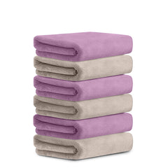 HOUSSE Microfiber Face Towel | Super Soft & Quick Absorbent |Multi Usage 30 x 30 cm, 450 GSM | for All Ages | (Set of 4,and 6)