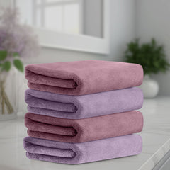 HOUSSE Microfiber Face Towel | Super Soft & Quick Absorbent |Multi Usage 30 x 30 cm, 450 GSM | for All Ages | (Set of 4,and 6)