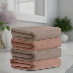 HOUSSE Microfiber Face Towel | Super Soft & Quick Absorbent |Multi Usage 30 x 30 cm, 450 GSM | for All Ages | (Set of 4,and 6)