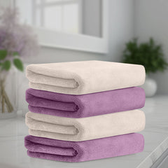 HOUSSE Microfiber Face Towel | Super Soft & Quick Absorbent |Multi Usage 30 x 30 cm, 450 GSM | for All Ages | (Set of 4,and 6)