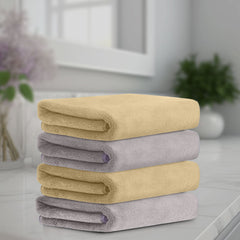 HOUSSE Microfiber Face Towel | Super Soft & Quick Absorbent |Multi Usage 30 x 30 cm, 450 GSM | for All Ages | (Set of 4,and 6)