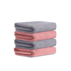 HOUSSE Microfiber Face Towel | Super Soft & Quick Absorbent |Multi Usage 30 x 30 cm, 450 GSM | for All Ages | (Set of 4,and 6)