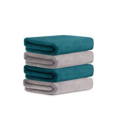 HOUSSE Microfiber Face Towel | Super Soft & Quick Absorbent |Multi Usage 30 x 30 cm, 450 GSM | for All Ages | (Set of 4,and 6)