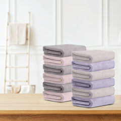 HOUSSE Microfiber Face Towel | Super Soft & Quick Absorbent |Multi Usage 30 x 30 cm, 450 GSM | for All Ages | (Set of 4,and 6)