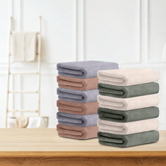 HOUSSE Microfiber Face Towel | Super Soft & Quick Absorbent |Multi Usage 30 x 30 cm, 450 GSM | for All Ages | (Set of 4,and 6)