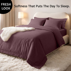 Stripe Glace 400 TC Cotton Bedsheet