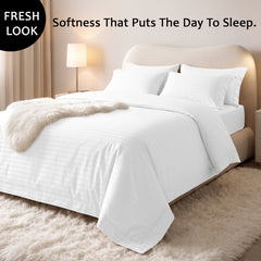 Stripe Glace 400 TC Cotton Bedsheet