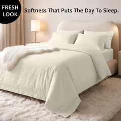 Stripe Glace 400 TC Cotton Bedsheet