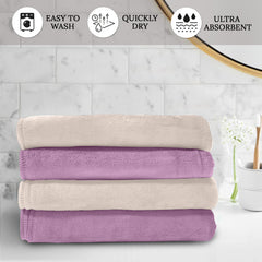 HOUSSE Microfiber Face Towel | Super Soft & Quick Absorbent |Multi Usage 30 x 30 cm, 450 GSM | for All Ages | (Set of 4,and 6)