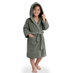 HOUSSE Bathrobe | 450 GSM Microfiber Solid Bathrobes for Kids | Solid Bathrobes, Highly Absorbent, Super Soft Bathrobe With Hoodie And Belt | Lightweight & Warm | 102 cm Long | Size-L | Pack of 1