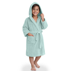 HOUSSE Bathrobe | 450 GSM Microfiber Solid Bathrobes for Kids | Solid Bathrobes, Highly Absorbent, Super Soft Bathrobe With Hoodie And Belt | Lightweight & Warm | 102 cm Long | Size-L | Pack of 1