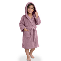 HOUSSE Bathrobe | 450 GSM Microfiber Solid Bathrobes for Kids | Solid Bathrobes, Highly Absorbent, Super Soft Bathrobe With Hoodie And Belt | Lightweight & Warm | 102 cm Long | Size-L | Pack of 1