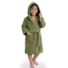 HOUSSE Bathrobe | 450 GSM Microfiber Solid Bathrobes for Kids | Solid Bathrobes, Highly Absorbent, Super Soft Bathrobe With Hoodie And Belt | Lightweight & Warm | 102 cm Long | Size-L | Pack of 1