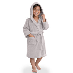 HOUSSE Bathrobe | 450 GSM Microfiber Solid Bathrobes for Kids | Solid Bathrobes, Highly Absorbent, Super Soft Bathrobe With Hoodie And Belt | Lightweight & Warm | 102 cm Long | Size-L | Pack of 1
