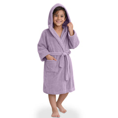 HOUSSE Bathrobe | 450 GSM Microfiber Solid Bathrobes for Kids | Solid Bathrobes, Highly Absorbent, Super Soft Bathrobe With Hoodie And Belt | Lightweight & Warm | 102 cm Long | Size-L | Pack of 1