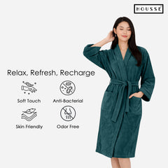 HOUSSE Microfiber Bathrobe 500 GSM | Solid Bathrobes, Highly Absorbent, Quick-Dry And Soft Bathrobe