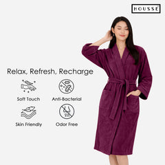 HOUSSE Microfiber Bathrobe 500 GSM | Solid Bathrobes, Highly Absorbent, Quick-Dry And Soft Bathrobe