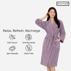 HOUSSE Microfiber Bathrobe 500 GSM | Solid Bathrobes, Highly Absorbent, Quick-Dry And Soft Bathrobe