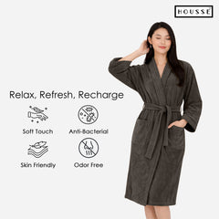 HOUSSE Microfiber Bathrobe 500 GSM | Solid Bathrobes, Highly Absorbent, Quick-Dry And Soft Bathrobe