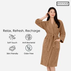 HOUSSE Microfiber Bathrobe 500 GSM | Solid Bathrobes, Highly Absorbent, Quick-Dry And Soft Bathrobe
