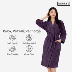 HOUSSE Microfiber Bathrobe 500 GSM | Solid Bathrobes, Highly Absorbent, Quick-Dry And Soft Bathrobe