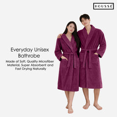 HOUSSE Microfiber Bathrobe 500 GSM | Solid Bathrobes, Highly Absorbent, Quick-Dry And Soft Bathrobe
