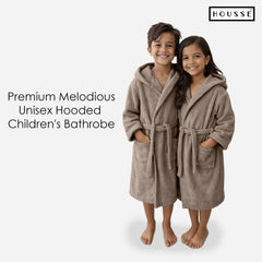 HOUSSE Bathrobe | 450 GSM Microfiber Solid Bathrobes for Kids | Solid Bathrobes, Highly Absorbent, Super Soft Bathrobe With Hoodie And Belt | Lightweight & Warm | 102 cm Long | Size-L | Pack of 1