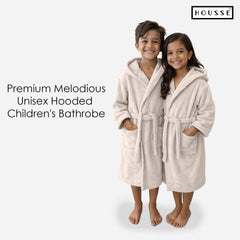 HOUSSE Bathrobe | 450 GSM Microfiber Solid Bathrobes for Kids | Solid Bathrobes, Highly Absorbent, Super Soft Bathrobe With Hoodie And Belt | Lightweight & Warm | 102 cm Long | Size-L | Pack of 1