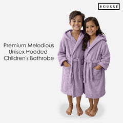 HOUSSE Bathrobe | 450 GSM Microfiber Solid Bathrobes for Kids | Solid Bathrobes, Highly Absorbent, Super Soft Bathrobe With Hoodie And Belt | Lightweight & Warm | 102 cm Long | Size-L | Pack of 1