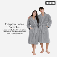 HOUSSE Microfiber Bathrobe 500 GSM | Solid Bathrobes, Highly Absorbent, Quick-Dry And Soft Bathrobe