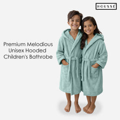 HOUSSE Bathrobe | 450 GSM Microfiber Solid Bathrobes for Kids | Solid Bathrobes, Highly Absorbent, Super Soft Bathrobe With Hoodie And Belt | Lightweight & Warm | 102 cm Long | Size-L | Pack of 1