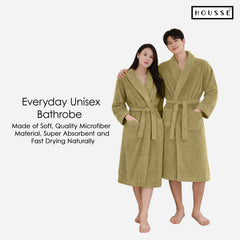 HOUSSE Microfiber Bathrobe 500 GSM | Solid Bathrobes, Highly Absorbent, Quick-Dry And Soft Bathrobe
