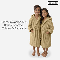 HOUSSE Bathrobe | 450 GSM Microfiber Solid Bathrobes for Kids | Solid Bathrobes, Highly Absorbent, Super Soft Bathrobe With Hoodie And Belt | Lightweight & Warm | 102 cm Long | Size-L | Pack of 1