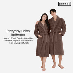 HOUSSE Microfiber Bathrobe 500 GSM | Solid Bathrobes, Highly Absorbent, Quick-Dry And Soft Bathrobe