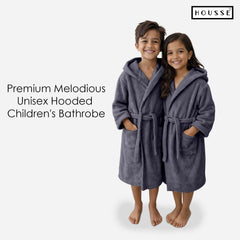 HOUSSE Bathrobe | 450 GSM Microfiber Solid Bathrobes for Kids | Solid Bathrobes, Highly Absorbent, Super Soft Bathrobe With Hoodie And Belt | Lightweight & Warm | 102 cm Long | Size-L | Pack of 1
