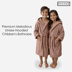 HOUSSE Bathrobe | 450 GSM Microfiber Solid Bathrobes for Kids | Solid Bathrobes, Highly Absorbent, Super Soft Bathrobe With Hoodie And Belt | Lightweight & Warm | 102 cm Long | Size-L | Pack of 1