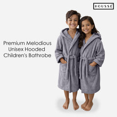 HOUSSE Bathrobe | 450 GSM Microfiber Solid Bathrobes for Kids | Solid Bathrobes, Highly Absorbent, Super Soft Bathrobe With Hoodie And Belt | Lightweight & Warm | 102 cm Long | Size-L | Pack of 1