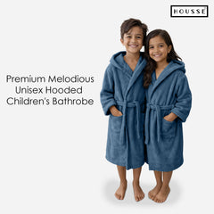 HOUSSE Bathrobe | 450 GSM Microfiber Solid Bathrobes for Kids | Solid Bathrobes, Highly Absorbent, Super Soft Bathrobe With Hoodie And Belt | Lightweight & Warm | 102 cm Long | Size-L | Pack of 1