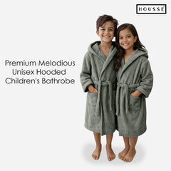 HOUSSE Bathrobe | 450 GSM Microfiber Solid Bathrobes for Kids | Solid Bathrobes, Highly Absorbent, Super Soft Bathrobe With Hoodie And Belt | Lightweight & Warm | 102 cm Long | Size-L | Pack of 1
