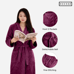 HOUSSE Microfiber Bathrobe 500 GSM | Solid Bathrobes, Highly Absorbent, Quick-Dry And Soft Bathrobe