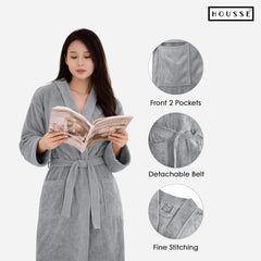 HOUSSE Microfiber Bathrobe 500 GSM | Solid Bathrobes, Highly Absorbent, Quick-Dry And Soft Bathrobe