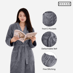 HOUSSE Microfiber Bathrobe 500 GSM | Solid Bathrobes, Highly Absorbent, Quick-Dry And Soft Bathrobe